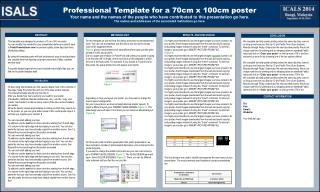 Professional Template for a 70cm x 100cm poster