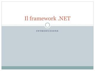 Il framework .NET