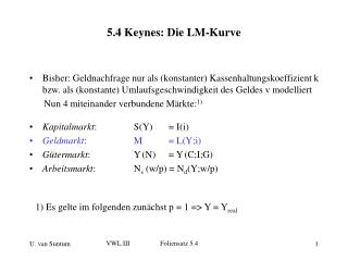 5.4 Keynes: Die LM-Kurve