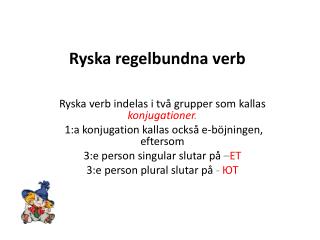 Ryska regelbundna verb