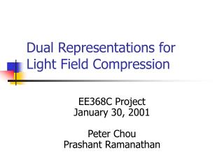 Dual Representations for Light Field Compression