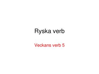 Ryska verb