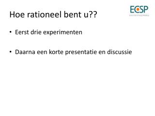 Hoe rationeel bent u??