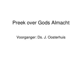 Preek over Gods Almacht