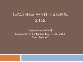 Teaching with historic sites