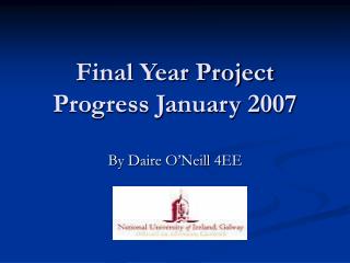 Final Year Project Progress January 2007