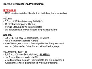 (noch) interessante WLAN Standards: