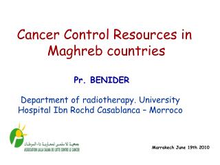 Department of radiotherapy. University Hospital Ibn Rochd Casablanca – Morroco