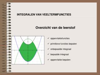 INTEGRALEN VAN VEELTERMFUNCTIES