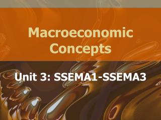 Macroeconomic Concepts