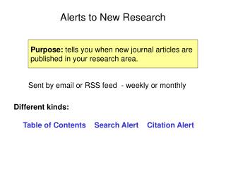 Alerts to New Research