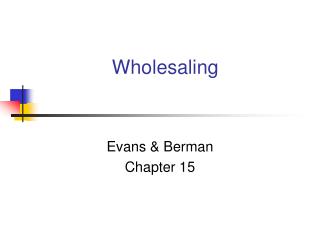 Wholesaling