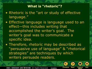What is “rhetoric”?