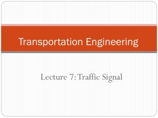 Transportation Engineering