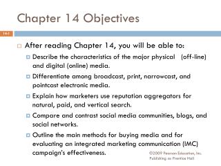 Chapter 14 Objectives