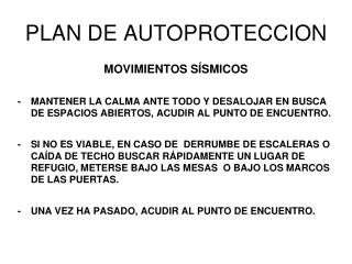 PLAN DE AUTOPROTECCION