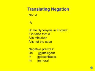 Translating Negation