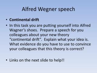 Alfred Wegner speech