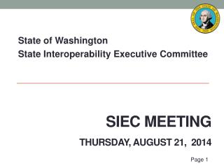 SIEC Meeting Thursday, August 21, 2014