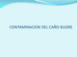 CONTAMINACION DEL CAÑO BUGRE