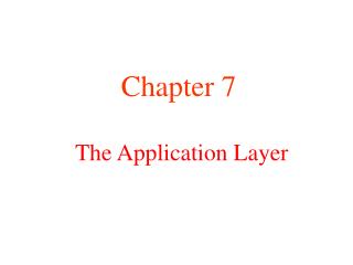 The Application Layer