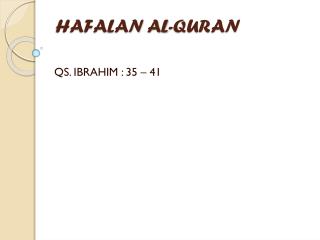 HAFALAN AL-QURAN