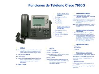 Funciones de Teléfono Cisco 7960G
