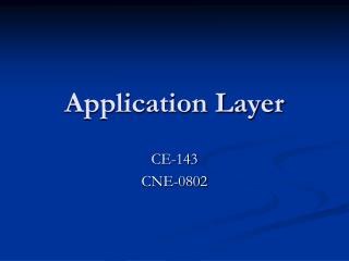 Application Layer