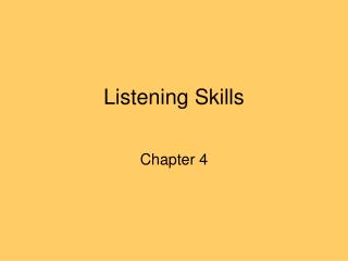 Listening Skills