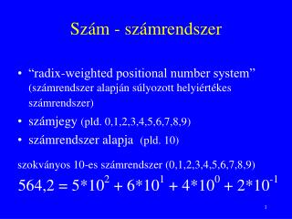 Szám - számrendszer