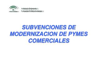 SUBVENCIONES DE MODERNIZACION DE PYMES COMERCIALES