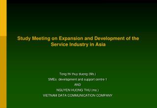 Study Meeting on Expansion and Development of the Service Industry in Asia