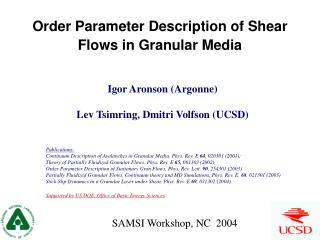 Order Parameter Description of Shear Flows in Granular Media