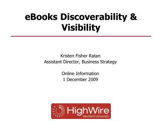 eBooks Discoverability &amp; Visibility
