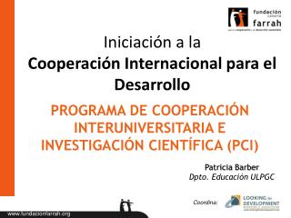 Iniciación a la Cooperación Internacional para el Desarrollo