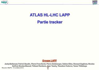 ATLAS HL-LHC LAPP Partie tracker