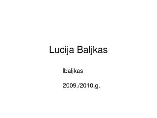 Lucija Baljkas