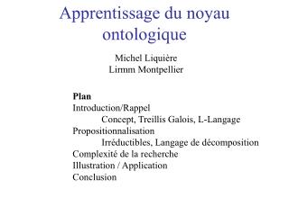 Apprentissage du noyau ontologique