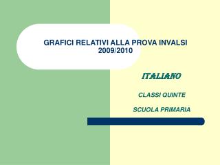 GRAFICI RELATIVI ALLA PROVA INVALSI 2009/2010
