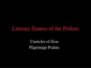 Literary Genres of the Psalms