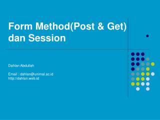 Form Method(Post &amp; Get) dan Session