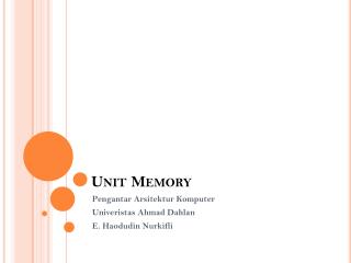 Unit Memory