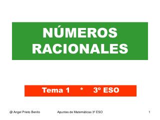 NÚMEROS RACIONALES