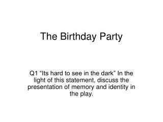 The Birthday Party