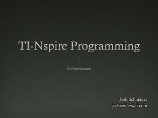 TI-Nspire Programming