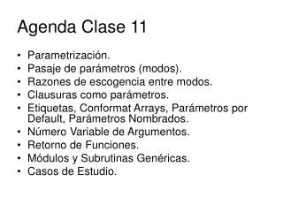 Agenda Clase 11