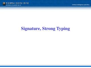Signature, Strong Typing