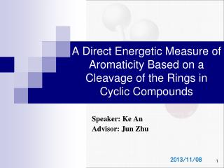 A Direct Energetic Measure of Aromaticity Based on a Cleavage of the Rings in Cyclic Compounds