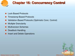 Chapter 16: Concurrency Control