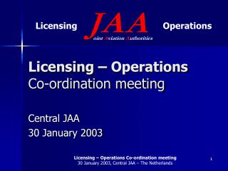 Licensing – Operations Co-ordination meeting